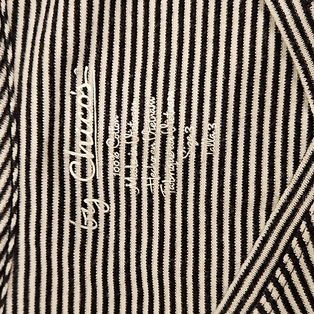 Chico's Black and White Striped Shirt - Picture 6 of 6